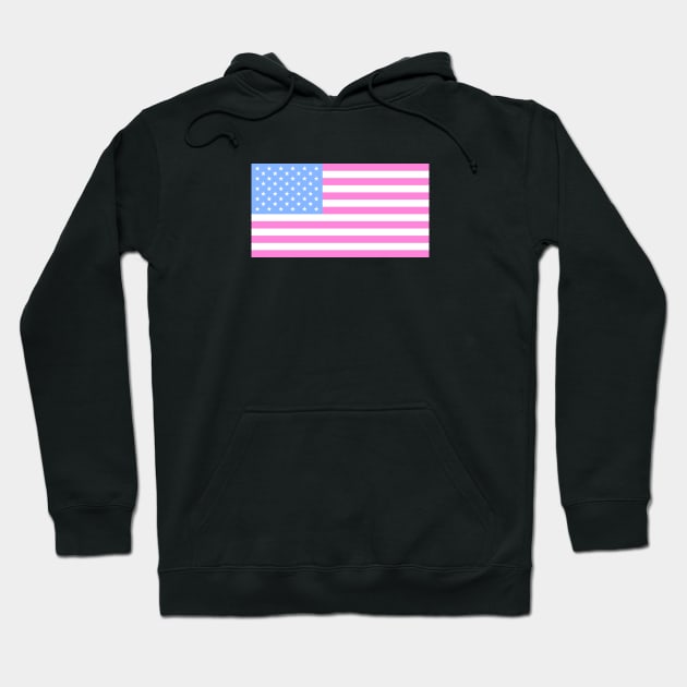 USA Flag Baby Pink Hoodie by lukassfr